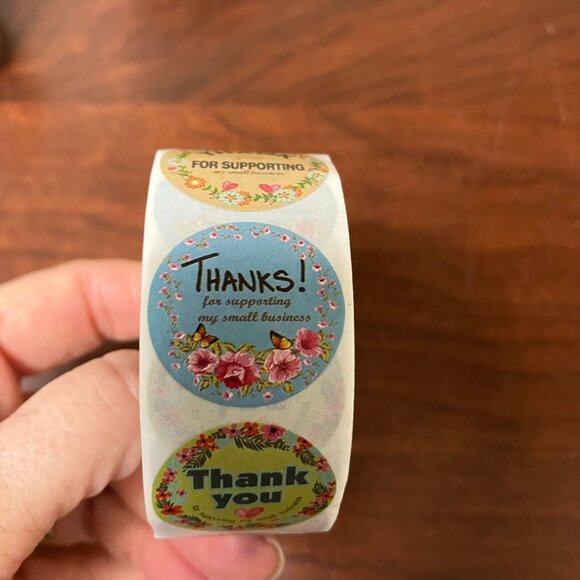 6 ROLLS of 500 each 3000 Stickers Self-Adhesive THANK YOU Stickers TAX Write Off - Picture 8 of 9